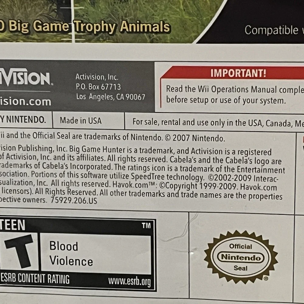 Wii Games Cabela's Big Game Hunter 2010 Nintendo Rock Band 2 Smack Down Raw 2008
